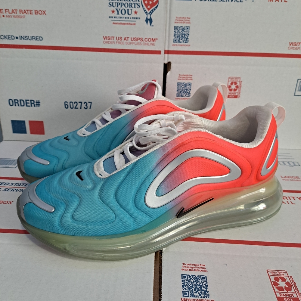 Nike Women's Air Max 720 'PINK SEA' AR9293-600 Lava Glow/Blue Fury Size 13.0 - Picture 3 of 6